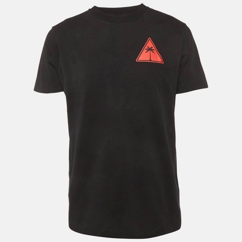 Palm Angels Black Printed Jersey Crewneck T-Shirt M